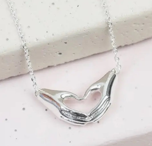 Heart Shaped Hands Necklace