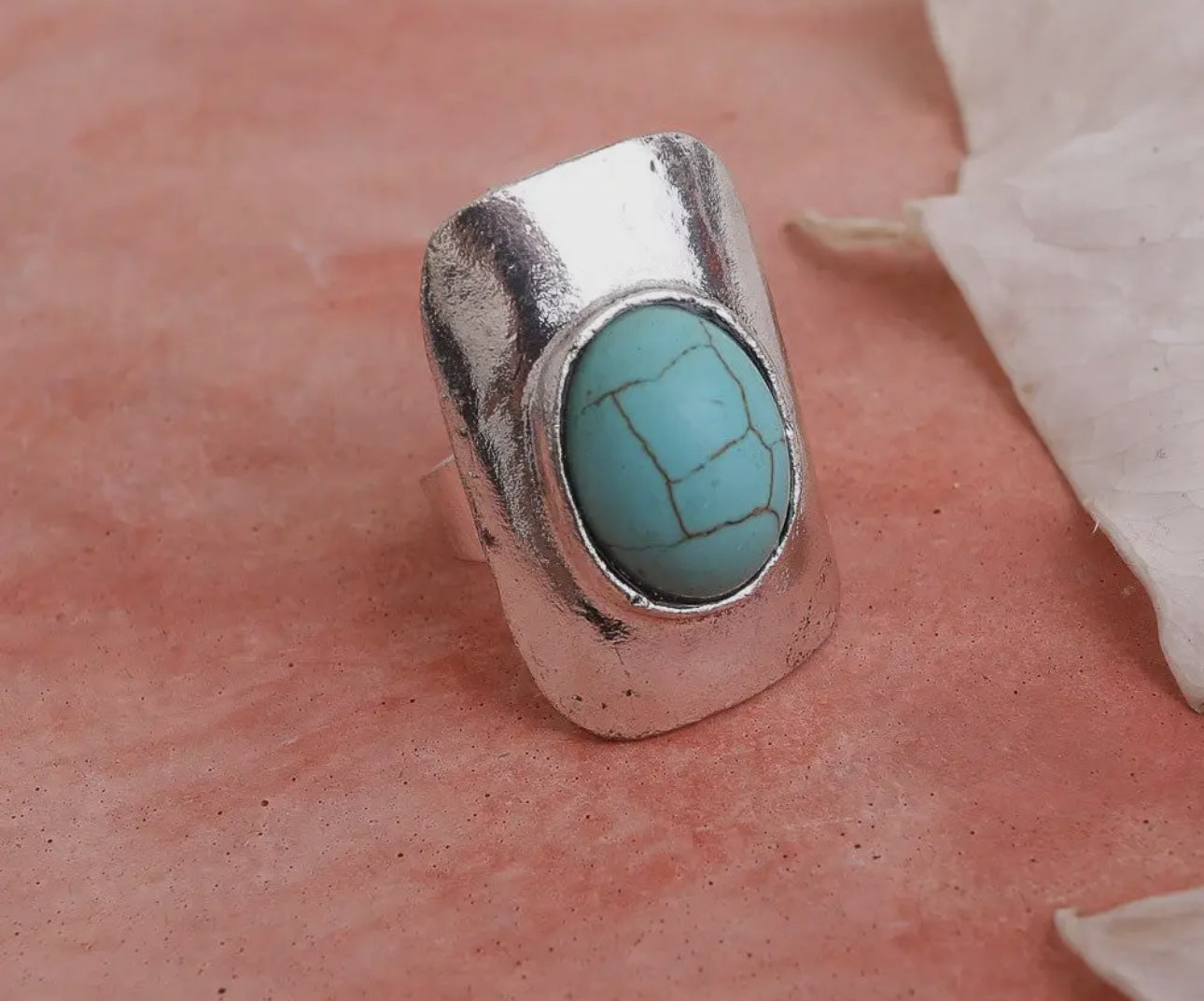 Adjustable turquoise ring